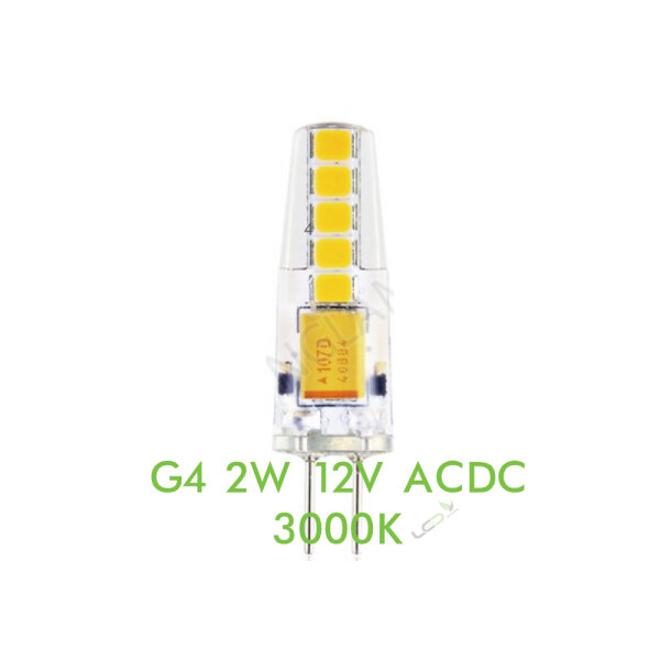 10x LED Lampe Silicon G4 2 watt warmweiß ACDC12V 3000K 200 Lumen 