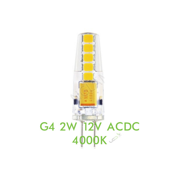 G4 LED Lampe 2 W 4000 K 200 lm – Silicon, AC/DC 12 V, neutralweiß