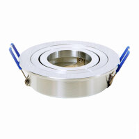 Einbaurahmen GU10 rund – 360° schwenkbar, Aluminium matt, inkl. Sockel