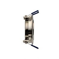 Einbaurahmen GU10 rund – Aluminium Edelstahloptik, blendarm, inkl. Sockel