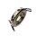 Einbaurahmen GU10 rund – Aluminium Edelstahloptik, blendarm, inkl. Sockel