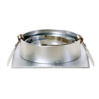 Einbaurahmen GU10 eckig – 360° schwenkbar, Aluminium matt, inkl. Sockel