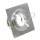 Einbaurahmen GU10 eckig – 360° schwenkbar, Aluminium matt, inkl. Sockel