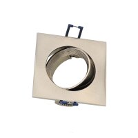 Einbaurahmen GU10 eckig – Aluminium Edelstahloptik, Blendarm, inkl. Sockel