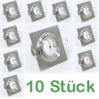 10 Einbaurahmen für GU10 Lampen  Eckig Aluminium...