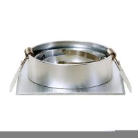 10× Einbaurahmen GU10 eckig – Aluminium gebürstet, 360° schwenkbar