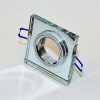 10× Einbaurahmen GU10 eckig – Spiegelglas, facettiert, inkl. Sockel