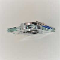 10× Einbaurahmen GU10 eckig – Spiegelglas, facettiert, inkl. Sockel