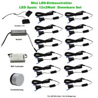 LED Spots 12 x 2Watt 3000K MINI LED-Einbaustrahler mit...