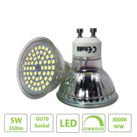 10 x LED GU10 Lampe , 60xSMD chip , Lichtfarbe...