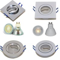 LED Einbaurahmen GU10 inkl. 5 W LED‑Spot, Aluminium,...