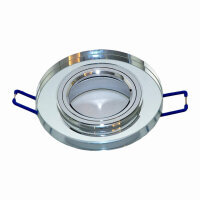 10× Einbaurahmen GU10 rund – Spiegelglas, edles Design, inkl. Sockel