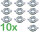10× Einbaurahmen GU10 rund – Spiegelglas, edles Design, inkl. Sockel