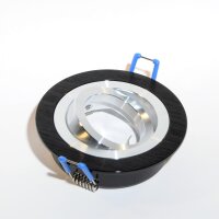 Einbaurahmen GU10 rund Schwarz – 360° schwenkbar, Aluminium