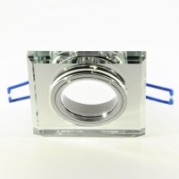 Spiegelglas‑Einbaurahmen GU10 eckig – Chrom/Glas,...