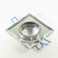 Spiegelglas‑Einbaurahmen GU10 eckig – Chrom/Glas,...