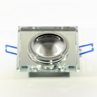 Spiegelglas‑Einbaurahmen GU10 eckig – Chrom/Glas, edler Effekt