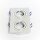 Doppel‑Einbaurahmen GU10 eckig, 360° schwenkbar – Aluminium, 2‑fach Spot