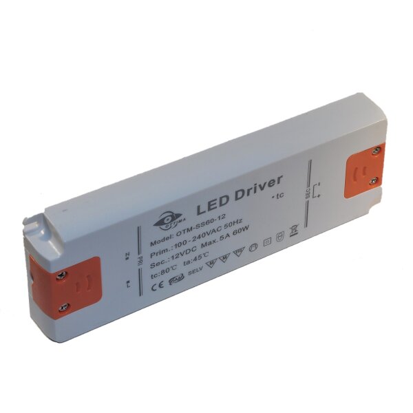 LED‑Trafo 60 W 12 V DC / 5 A – Konstantspannung, kompakt & sicher