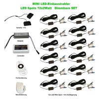 LED Minispot‑Set 12&times;2 W 3000 K IP65 Warm Wei&szlig;...