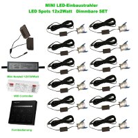 LED Spots 12 x 2Watt 3000K MINI LED-Einbaustrahler mit...