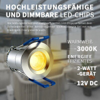 LED Spots 12 x 2Watt 3000K MINI LED-Einbaustrahler mit Wifi Controller Dimmbar Wand Panel