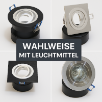 LED Einbaurahmen Spot GU10 230V &ndash; Runder/Eckiger...