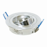 LED Einbaurahmen Spot GU10 230V – Einbaustrahler inkl. Leuchtmittel Rund Alu gebürstet ohne Leuchtmittel