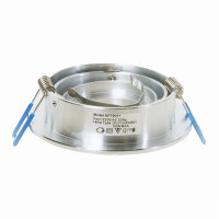 LED Einbaurahmen Spot GU10 230V – Einbaustrahler inkl. Leuchtmittel Rund Alu gebürstet ohne Leuchtmittel