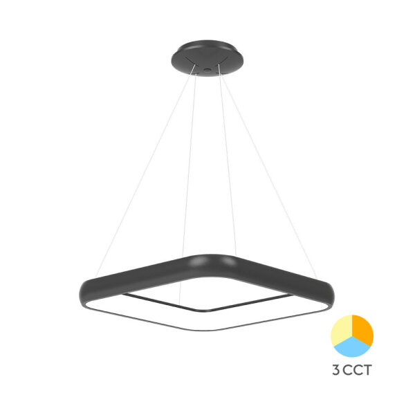 LED Pendelleuchte MLP-PD SQR 46 W 3-in-1 Schwarz – Stylische Deckenleuchte