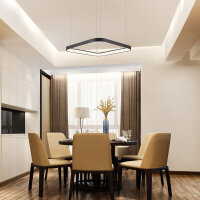 LED Deckenlampe SLP-PD SQR 46 W 3-in-1 Schwarz – Stylische Wohnraumleuchte