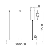LED Deckenlampe SLP-PD SQR 46 W 3-in-1 Schwarz – Stylische Wohnraumleuchte