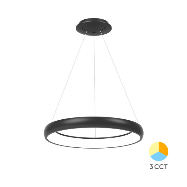 LED Deckenleuchte MLP-PD 46 W RND Schwarz – 3-in-1 Farbtemperaturwahl