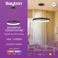 LED Deckenleuchte MLP-PD 46 W RND Schwarz – 3-in-1 Farbtemperaturwahl