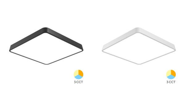 LED Deckenleuchte BLADE SS SQR 45 W 3-in-1 – Weiß & Schwarz Designlicht