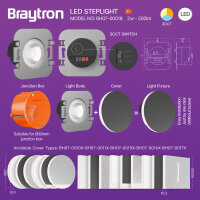 Braytron Stufenlicht – Einbau-Treppenleuchte, 3in1 CCT, IP20, Silber