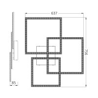 LED-Deckenleuchte BRY-CRYSTAL B 80 W – 75,6 × 63,7 cm, 3in1 CCT, Kristall, Weiß, dimmbar