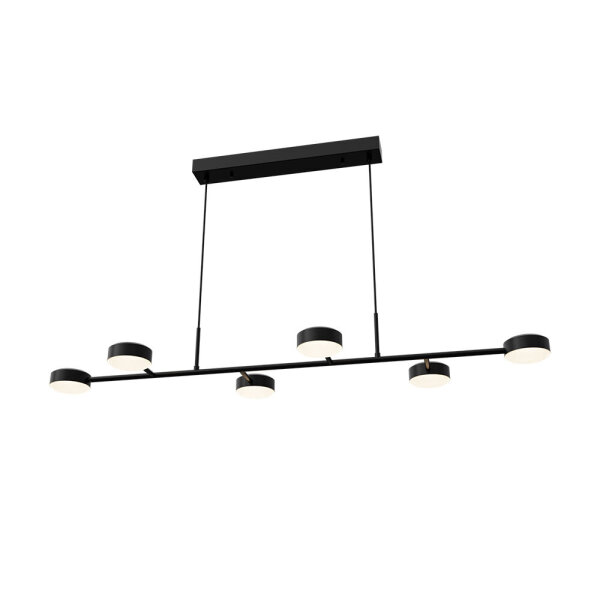 LED-Pendelleuchte BRY-ARCANA 48 W – 120 cm, 3000 K, Schwarz, 6-flammig