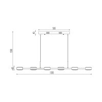 LED-Pendelleuchte BRY-ARCANA 48 W – 120 cm, 3000 K, Schwarz, 6-flammig