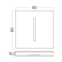 Braytron Treppenlicht Abdeckung – quadratisch 80 × 80 mm IP20