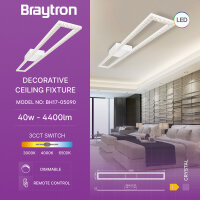 LED-Deckenleuchte BRY-CRYSTAL C 40 W – 108 cm, 3in1...