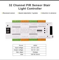 Treppen-LED-Lichtschranke mit Reflektor-Controller, LED Treppenbeleuchtung mit Lichtschranke mit Reflektor, 32 Stufen, Automatische Treppensteuerung