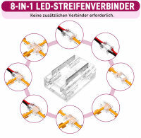LED Streifen Verbinder 8-in-1 für 2-Pin 8mm breite PCB (Platine )