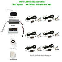 LED Minispot‑Set 6&times;2 W 3000 K IP65 Wei&szlig;...