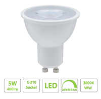 Hochwertige  GU10 LED Lampe 5Watt Spot Dimmbar 3000K 60° ersetzt 40W Hlg.