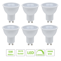 6&times; GU10 LED Spot 5 W dimmbar 3000 K 60&deg; &ndash;...