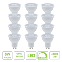 12 x Hochwertige  GU10 LED Lampe 5Watt Spot Dimmbar 4000K...