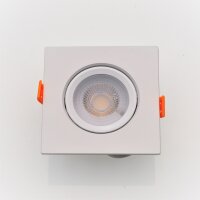 LED Einbaustrahler Eckig schwenkbar in Weiß Kunststoff Korpus 5 Watt