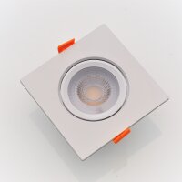 LED Einbaustrahler Eckig schwenkbar in Weiß Kunststoff Korpus 5 Watt