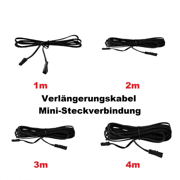 Verlängerungskabel 2‑pol. Mini‑DC, 1 – 4 m, Niedervolt Plug‑&‑Play